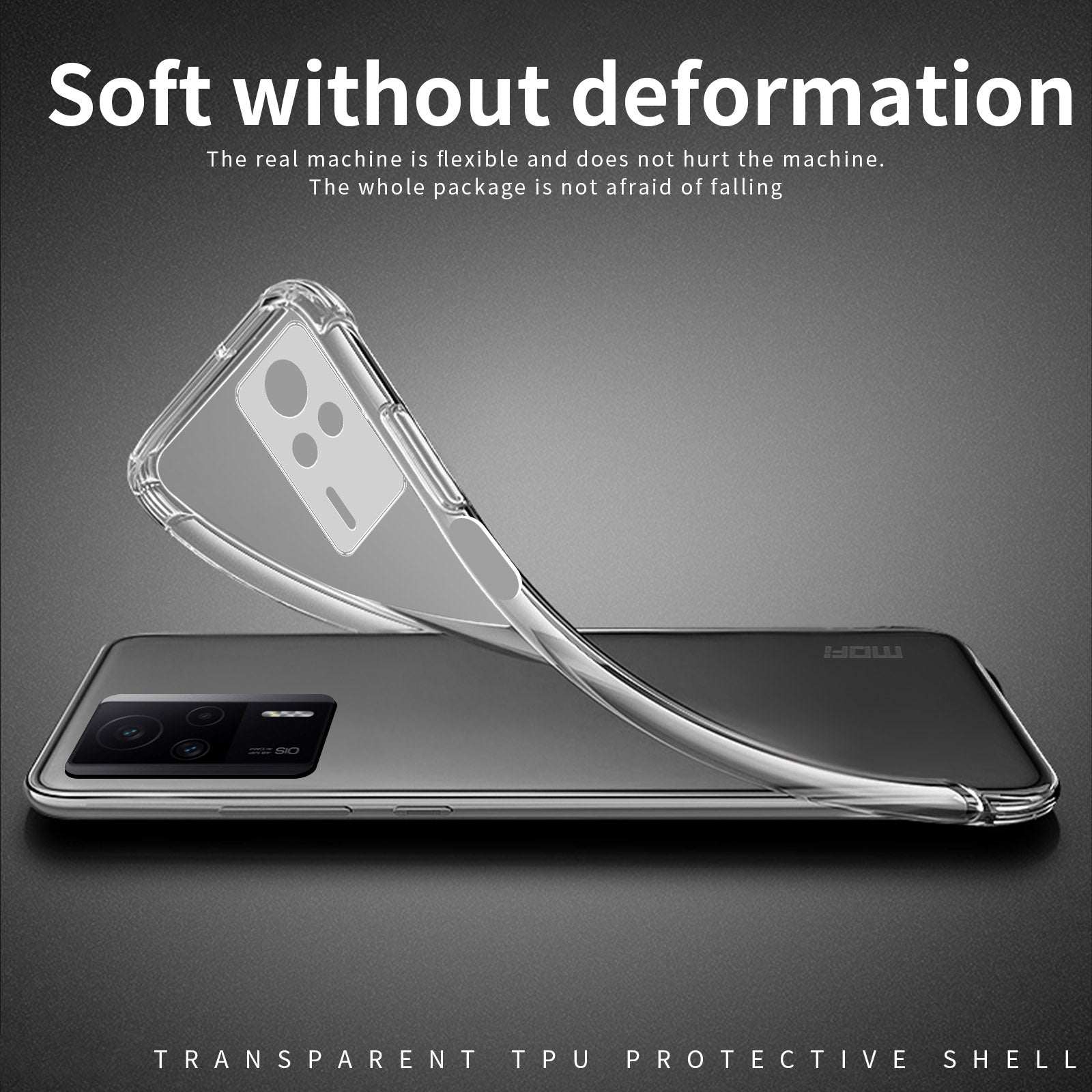MOFI TPU Transparent Phone Case for Xiaomi Redmi K60E 5G Drop Proof Cellphone Back Protector Cover MOFI TPU Transparent Phone Case for Xiaomi Redmi K60E 5G Drop Proof Cellphone Back Protector Cover